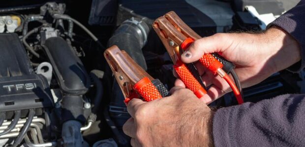 jumpstarting a car battery